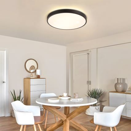 Brilagi - Dimmbare LED-Deckenleuchte GLASS POOL DOUBLE LED/60W/230V 3000-6000K 50 cm schwarz + Fernbedienung