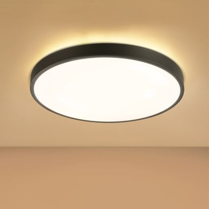 Brilagi - Dimmbare LED-Deckenleuchte GLASS POOL DOUBLE LED/60W/230V 3000-6000K 50 cm schwarz + Fernbedienung