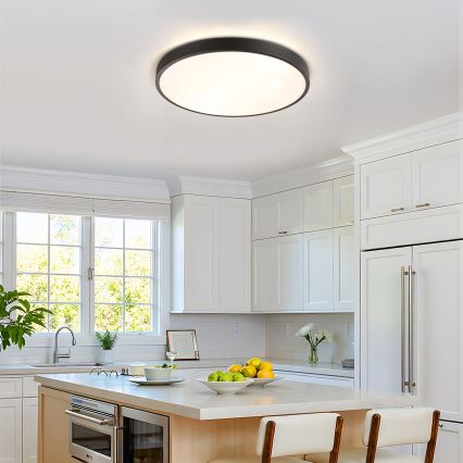 Brilagi - Dimmbare LED-Deckenleuchte GLASS POOL DOUBLE LED/60W/230V 3000-6000K 50 cm schwarz + Fernbedienung