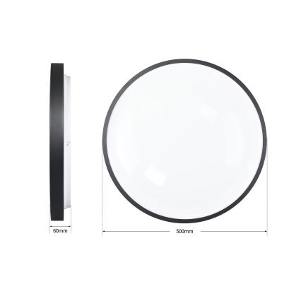 Brilagi - Dimmbare LED-Deckenleuchte GLASS POOL DOUBLE LED/60W/230V 3000-6000K 50 cm schwarz + Fernbedienung