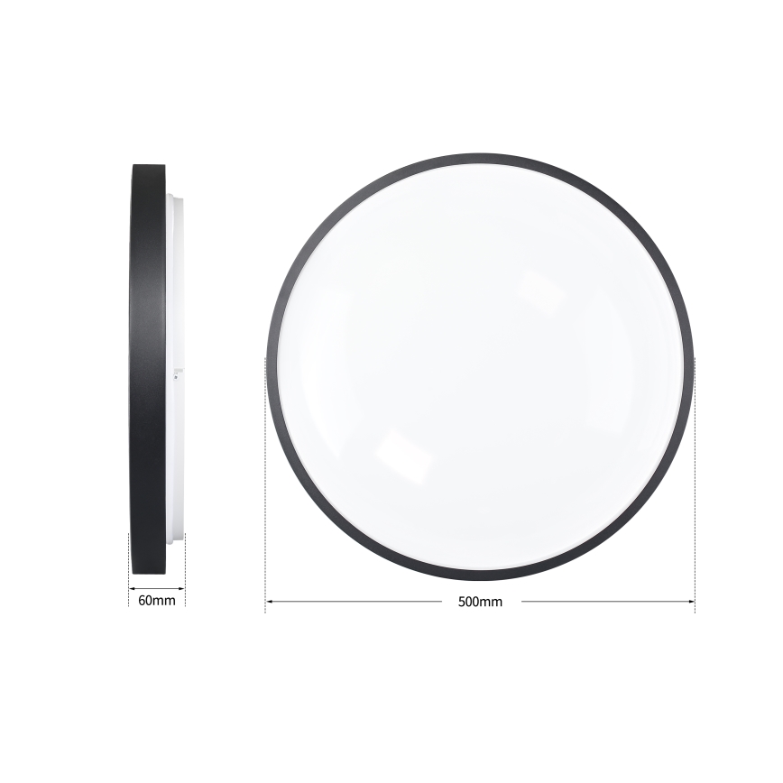 Brilagi - Dimmbare LED-Deckenleuchte GLASS POOL DOUBLE LED/60W/230V 3000-6000K 50 cm schwarz + Fernbedienung