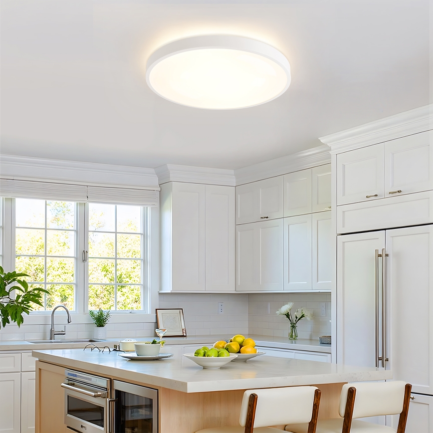 Brilagi - LED dimmbare Deckenleuchte GLASS POOL DOUBLE LED/60W/230V 3000-6000K 50 cm weiß + Fernbedienung