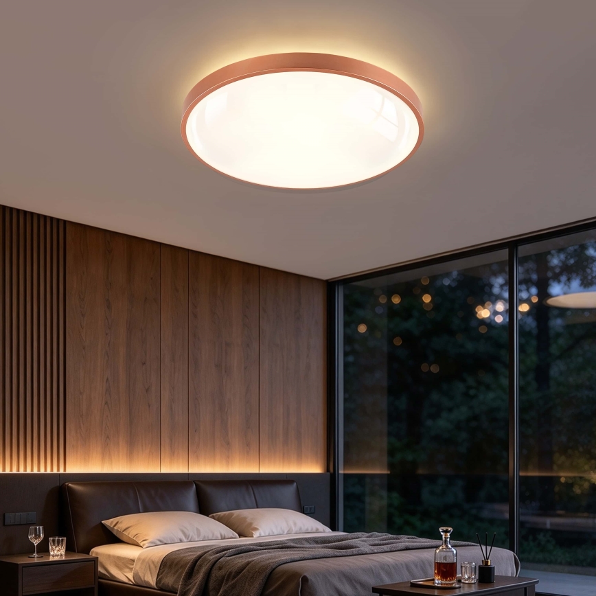 BRILAGI - LED-dimmbare Deckenleuchte GLASS POOL DOUBLE LED/80W/230V Ø 60 cm kupferfarben + Fernbedienung