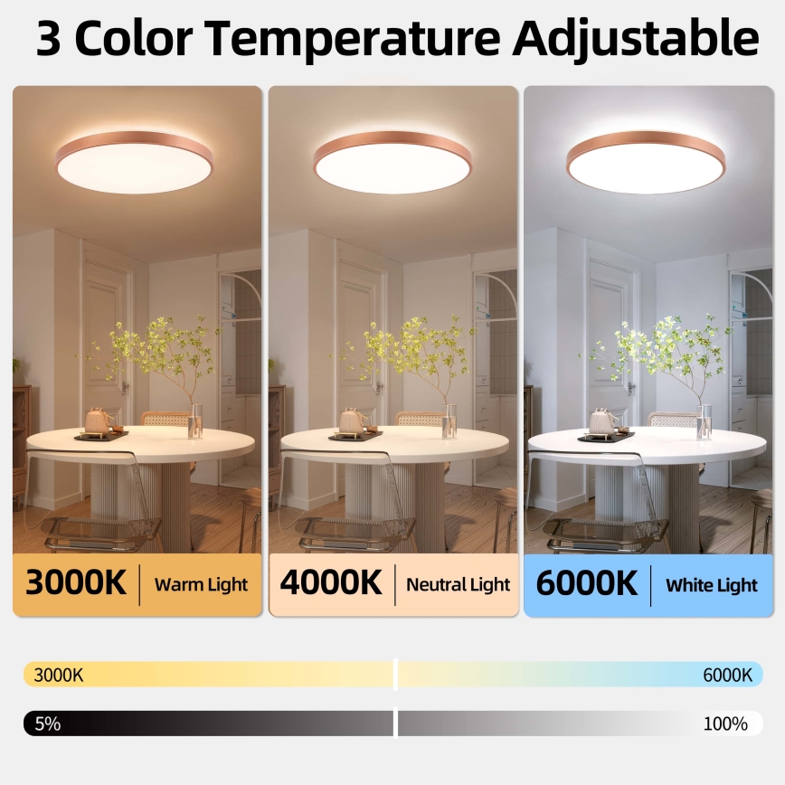 BRILAGI - LED-dimmbare Deckenleuchte GLASS POOL DOUBLE LED/80W/230V Ø 60 cm kupferfarben + Fernbedienung