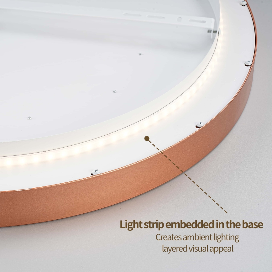 BRILAGI - LED-dimmbare Deckenleuchte GLASS POOL DOUBLE LED/80W/230V Ø 60 cm kupferfarben + Fernbedienung