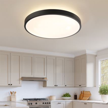 Brilagi - Dimmbare LED-Deckenleuchte GLASS POOL DOUBLE LED/80W/230V 3000-6000K 60 cm schwarz + Fernbedienung