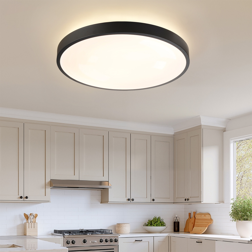 Brilagi - Dimmbare LED-Deckenleuchte GLASS POOL DOUBLE LED/80W/230V 3000-6000K 60 cm schwarz + Fernbedienung