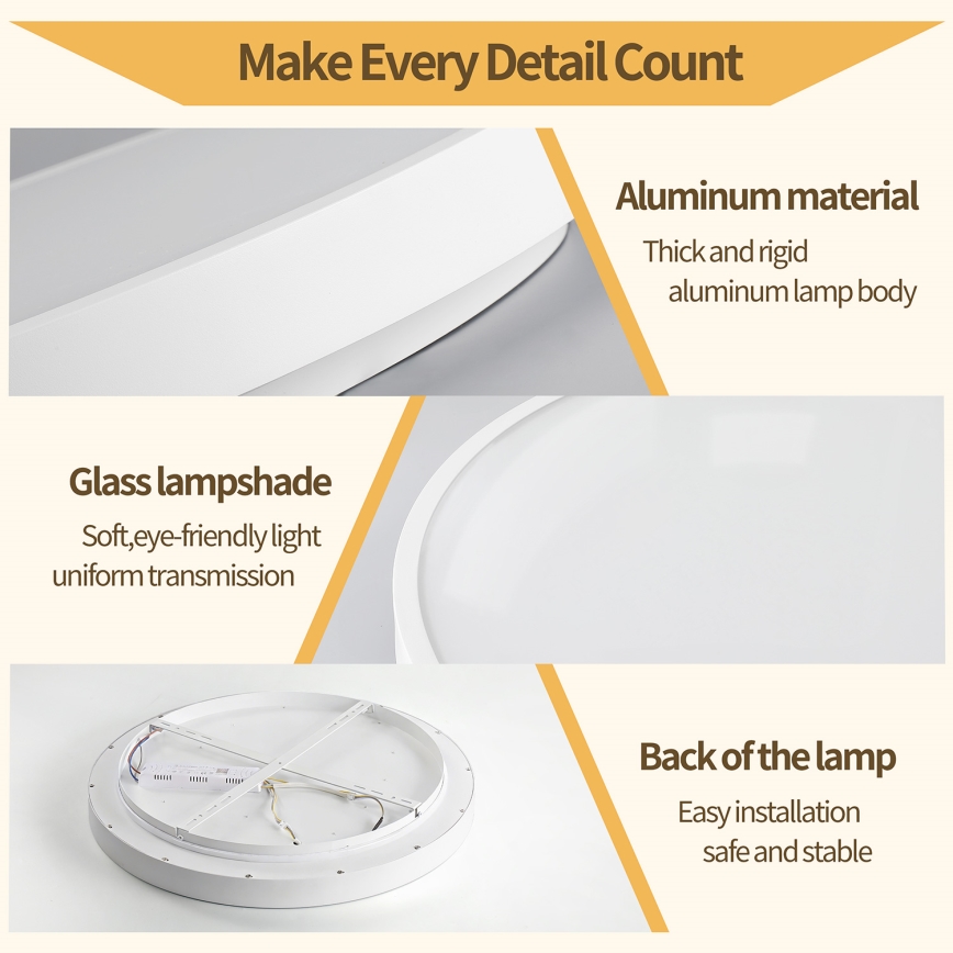 Brilagi - Dimmbare LED-Deckenleuchte GLASS POOL DOUBLE LED/80W/230V 3000-6000K 60 cm weiß + Fernbedienung