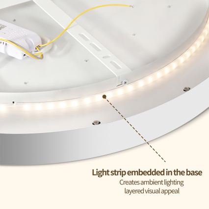 Brilagi - Dimmbare LED-Deckenleuchte GLASS POOL DOUBLE LED/80W/230V 3000-6000K 60 cm weiß + Fernbedienung