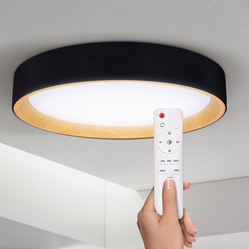 Brilagi - Dimmbare LED-Deckenleuchte LARIOS LED/48W/230V 3000-6500K ø 39 cm schwarz + Fernbedienung
