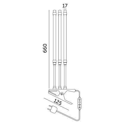 Brilagi - Dimmbare, flexible LED-Tischleuchte mit Klemme für die Pflanzenzucht VITABLOOM 3xLED/10W/230V schwarz