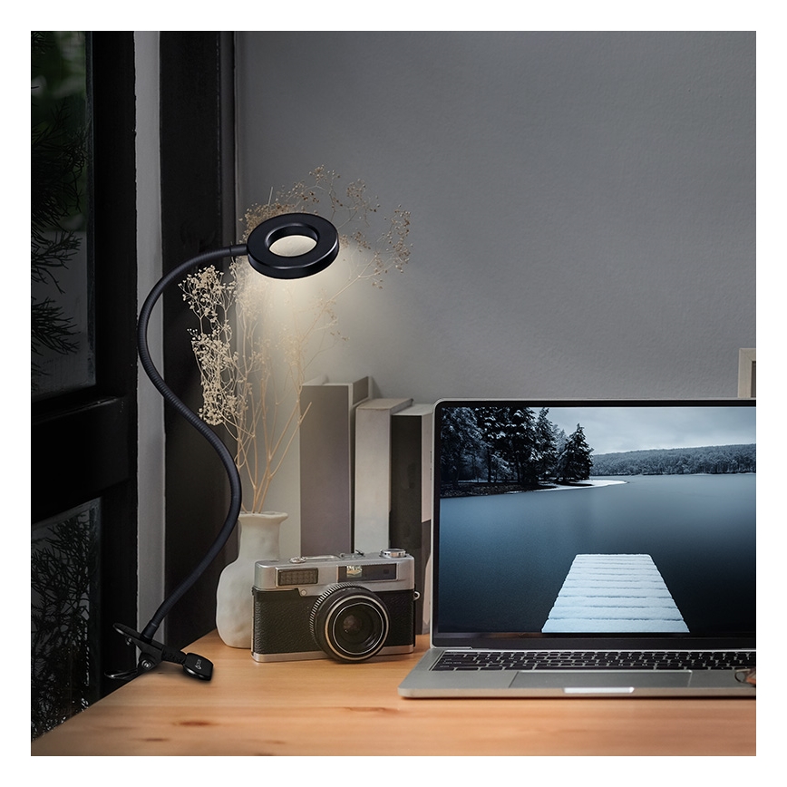 Brilagi - Dimmbare LED-Leuchte mit Klemme ORBELA LED/8W/230V 3000/4000/5000K schwarz