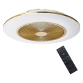 Brilagi - Dimmbare LED-Leuchte mit Ventilator AURA LED/38W/230V 3000-6000K gold + Fernbedienung