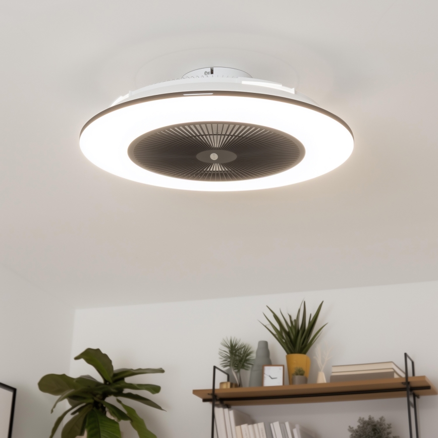 Brilagi - Dimmbare LED-Leuchte mit Ventilator AURA LED/38W/230V schwarz +  FB