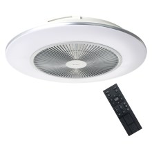 Brilagi - Dimmbare LED-Leuchte mit Ventilator AURA LED/38W/230V 3000-6000K silbern + Fernbedienung
