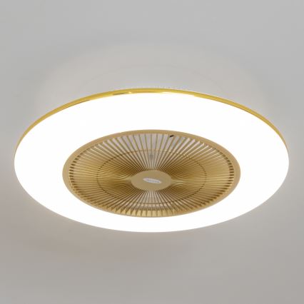 Brilagi - Dimmbare LED-Leuchte mit Ventilator AURA LED/38W/230V 3000-6000K golden + Fernbedienung