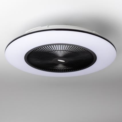 Brilagi - Dimmbare LED-Leuchte mit Ventilator AURA LED/38W/230V 3000-6000K schwarz + Fernbedienung