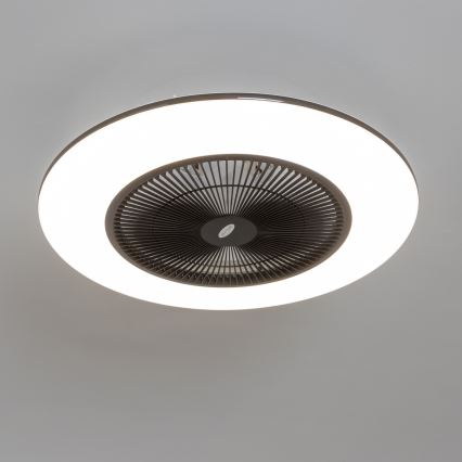 Brilagi - Dimmbare LED-Leuchte mit Ventilator AURA LED/38W/230V 3000-6000K schwarz + Fernbedienung