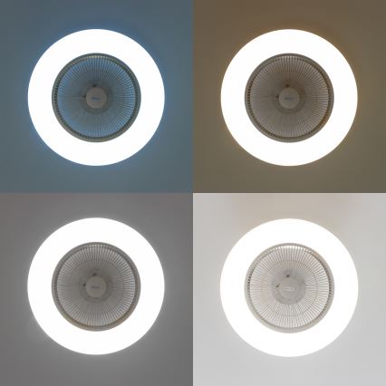 Brilagi - Dimmbare LED-Leuchte mit Ventilator AURA LED/38W/230V 3000-6000K silbern + Fernbedienung