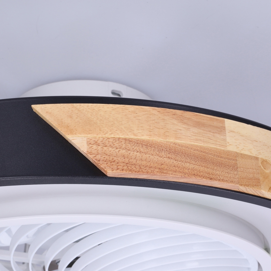 Brilagi - Dimmbare LED-Deckenleuchte mit Ventilator LED/30W/230V 3000-6500K schwarz/Eiche + Fernbedienung