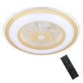 Brilagi - Dimmbare LED-Leuchte mit Ventilator RONDA LED/48W/230V 3000-6000K gold + Fernbedienung