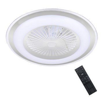 Brilagi - Dimmbare LED-Leuchte mit Ventilator RONDA LED/48W/230V 3000-6000K silbern + Fernbedienung