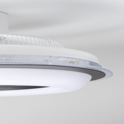 Brilagi - Dimmbare LED-Leuchte mit Ventilator RONDA LED/48W/230V 3000-6000K schwarz + Fernbedienung
