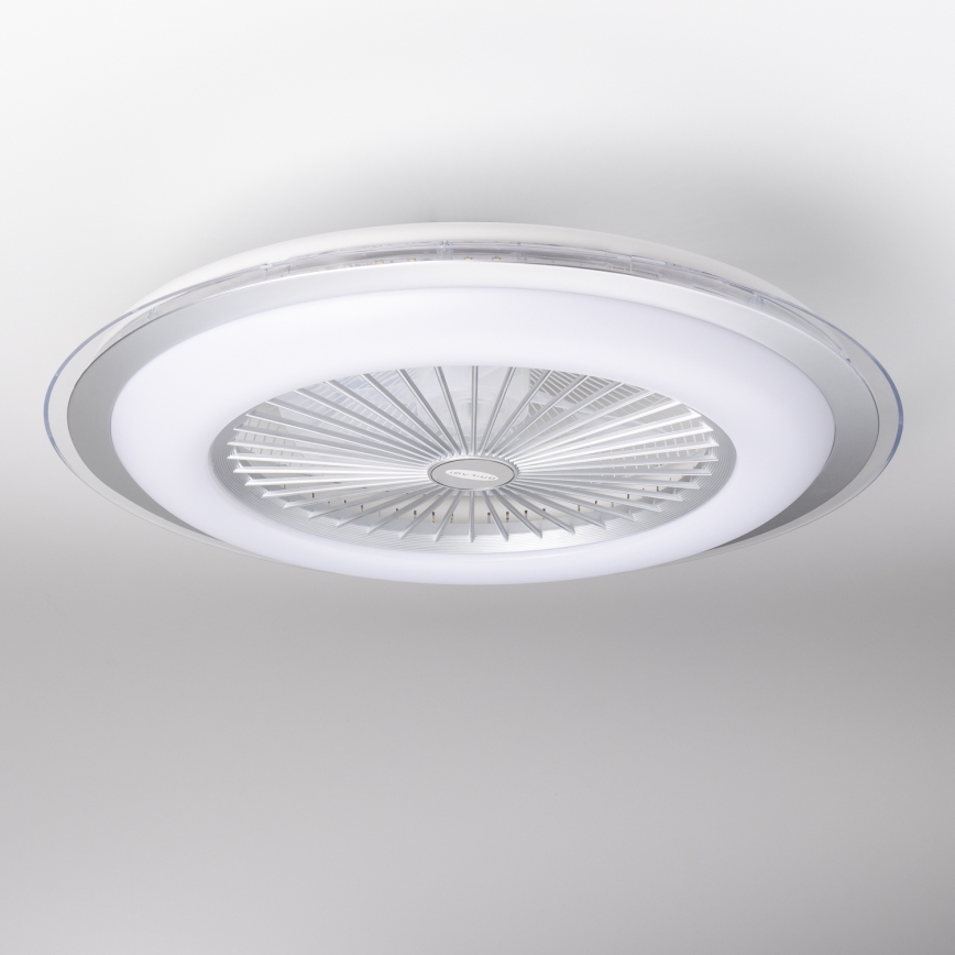 Brilagi - Dimmbare LED-Leuchte mit Ventilator RONDA LED/48W/230V 3000-6000K silbern + Fernbedienung