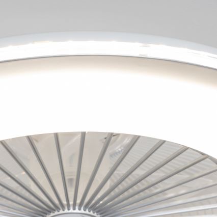 Brilagi - Dimmbare LED-Leuchte mit Ventilator RONDA LED/48W/230V 3000-6000K silbern + Fernbedienung