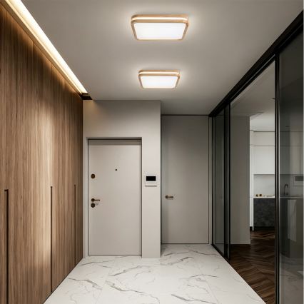 BRILAGI - Dimmbare LED-Deckenleuchte MOLINA SQUARE LED/48W/230V 3000-6000K Eiche 40x40 cm + Fernbedienung