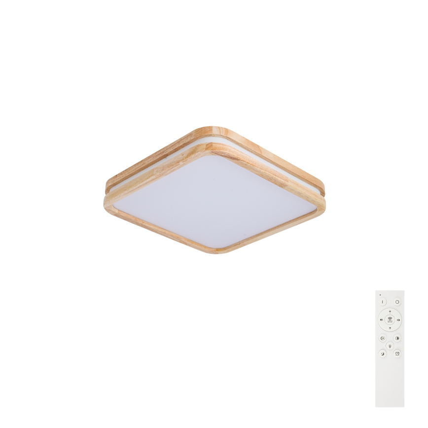 BRILAGI - Dimmbare LED-Deckenleuchte MOLINA SQUARE LED/48W/230V 3000-6000K Eiche 40x40 cm + Fernbedienung