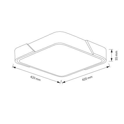Brilagi - LED-dimmbare Deckenleuchte PILANA LED/48W/230V 3000-6500K Eiche/Schwarz 42x42 cm + Fernbedienung