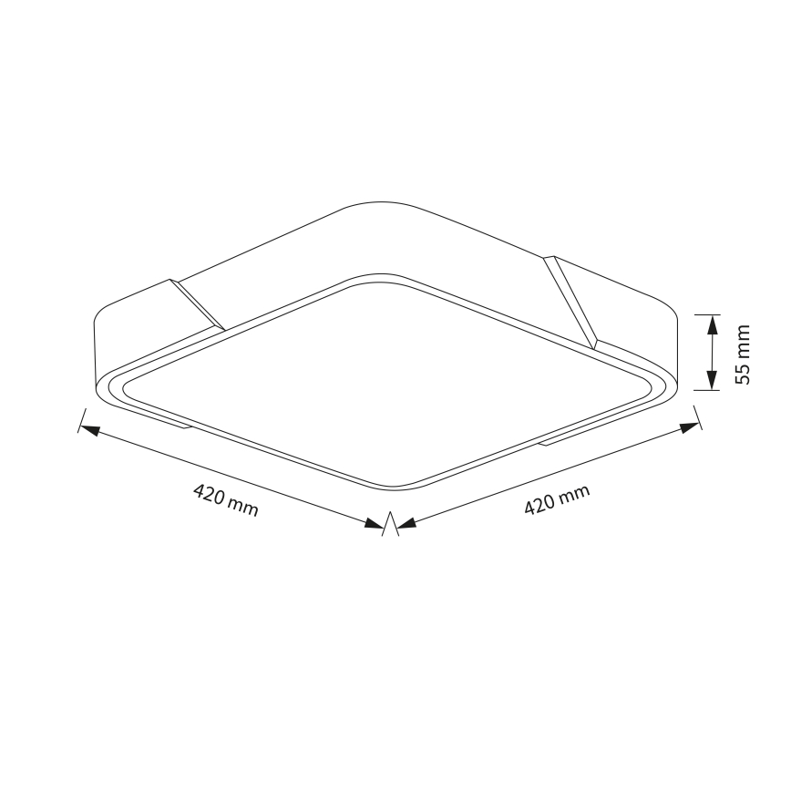 Brilagi - LED-dimmbare Deckenleuchte PILANA LED/48W/230V 3000-6500K Eiche/Schwarz 42x42 cm + Fernbedienung