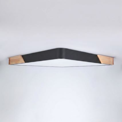 Brilagi - Dimmbare LED-Deckenleuchte PILANA LED/48W/230V 3000-6500K Eiche/Schwarz 56x56 cm + Fernbedienung