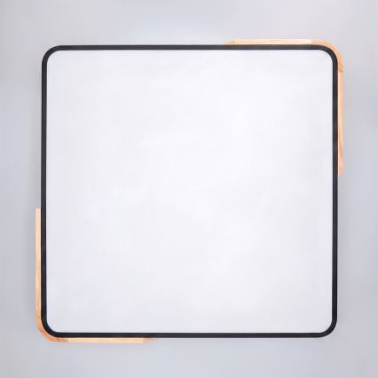 Brilagi - Dimmbare LED-Deckenleuchte PILANA LED/48W/230V 3000-6500K Eiche/Schwarz 56x56 cm + Fernbedienung