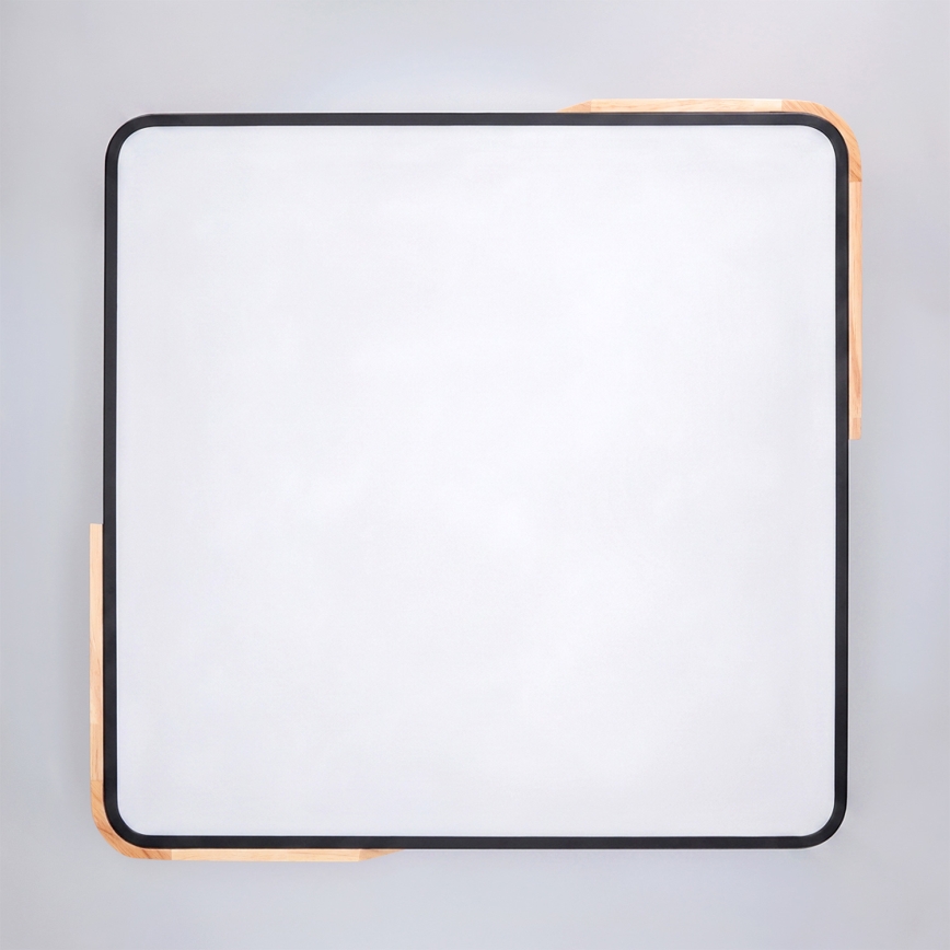 Brilagi - Dimmbare LED-Deckenleuchte PILANA LED/48W/230V 3000-6500K Eiche/Schwarz 56x56 cm + Fernbedienung