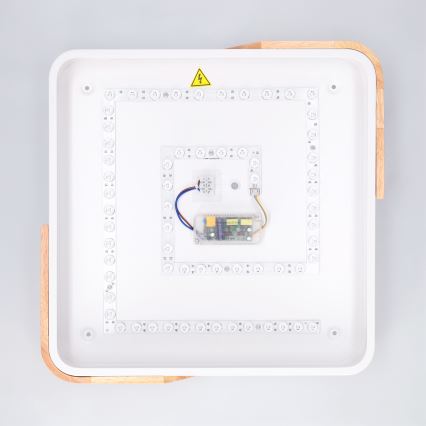 Brilagi - LED-dimmbare Deckenleuchte PILANA LED/48W/230V 3000-6500K Eiche/Weiß 42x42 cm + Fernbedienung