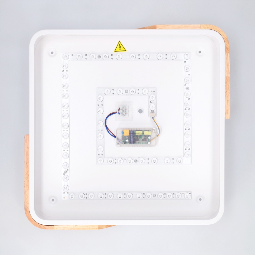 Brilagi - LED-dimmbare Deckenleuchte PILANA LED/48W/230V 3000-6500K Eiche/Weiß 42x42 cm + Fernbedienung