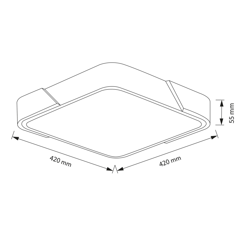 Brilagi - LED-dimmbare Deckenleuchte PILANA LED/48W/230V 3000-6500K Eiche/Weiß 42x42 cm + Fernbedienung
