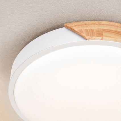 Brilagi - LED-dimmbare Deckenleuchte PILANA LED/48W/230V Eiche/Weiß Ø 40 cm + Fernbedienung