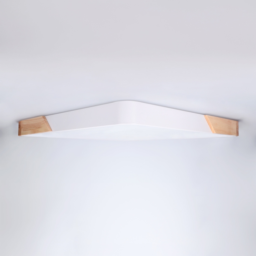Brilagi - LED-dimmbare Deckenleuchte PILANA LED/60W/230V 3000-6500K Eiche/Weiß 56x56 cm + Fernbedienung