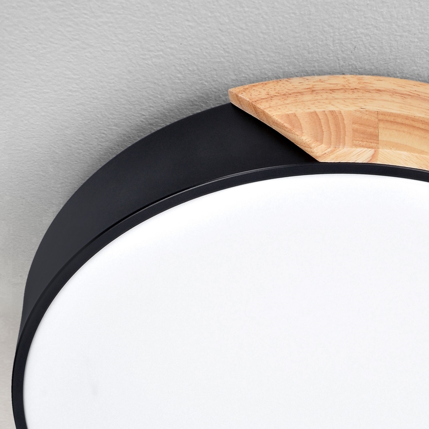 Brilagi - LED-dimmbare Deckenleuchte PILANA LED/60W/230V 3000-6500K Eiche/Schwarz Ø 58,5 cm  + Fernbedienung