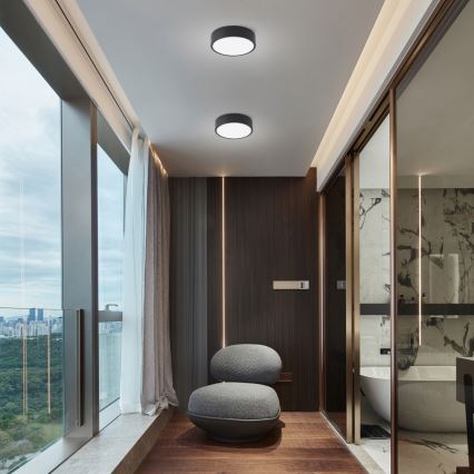 Brilagi - LED-dimmbare Deckenleuchte POOL LED/18W/230V 3000-6000K 20 cm schwarz + Fernbedienung