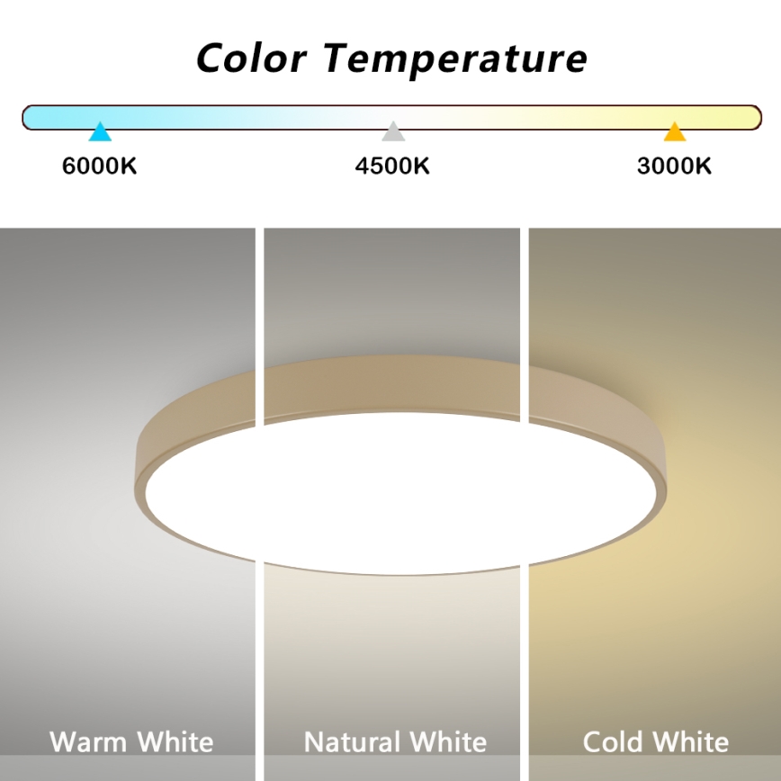 Brilagi - Dimmbare LED-Deckenleuchte POOL SMART LED/100W/230V 3000-6000K 80 cm beige Wi-Fi Tuya + Fernbedienung