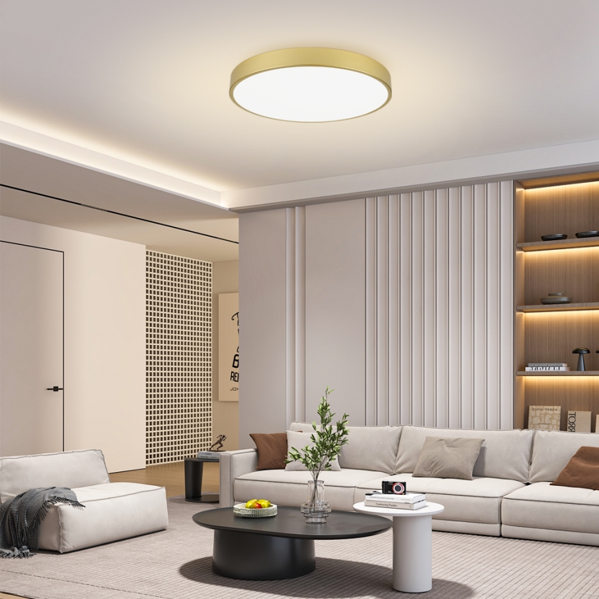 Brilagi - Dimmbare LED-Deckenleuchte POOL SMART LED/100W/230V 3000-6000K 80 cm goldfarben Wi-Fi Tuya + Fernbedienung