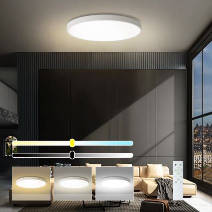 Brilagi - LED-dimmbare Deckenleuchte POOL SMART LED/100W/230V 3000-6000K Ø 80 cm Wi-Fi Tuya weiß + Fernbedienung