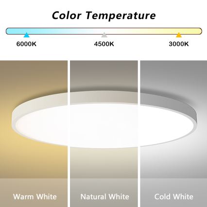 Brilagi - LED-dimmbare Deckenleuchte POOL SMART LED/180W/230V 3000-6000K Ø 120 cm Wi-Fi Tuya weiß + Fernbedienung