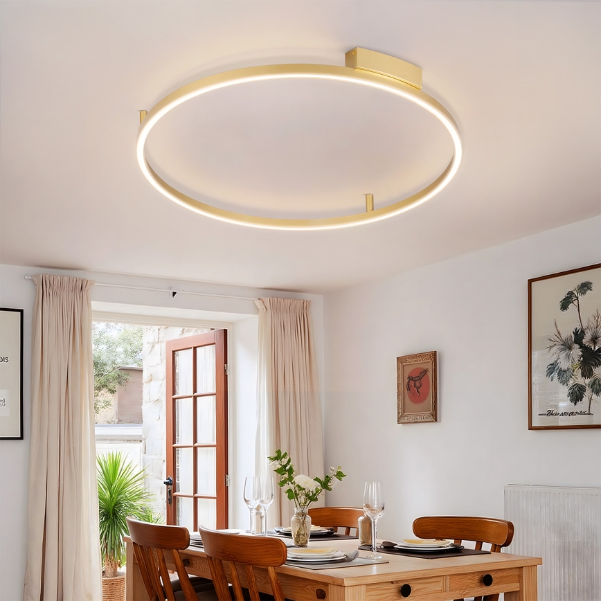 Brilagi - Dimmbare LED-Deckenleuchte PORTOFINO LED/60 W/230 V 3000–6000 K Ø 80 cm goldfarben + Fernbedienung