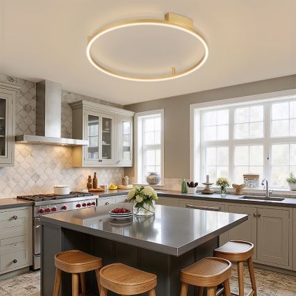 Brilagi - Dimmbare LED-Deckenleuchte PORTOFINO LED/60 W/230 V 3000–6000 K Ø 80 cm goldfarben + Fernbedienung