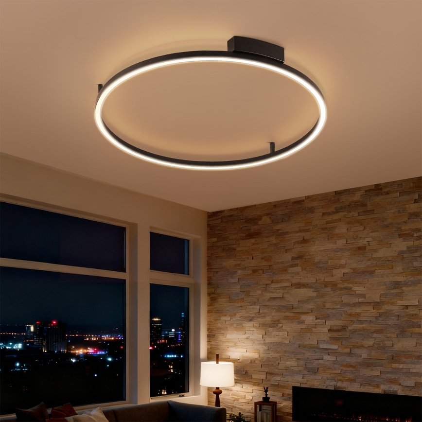 Brilagi - LED-dimmbare Deckenleuchte PORTOFINO LED/60W/230V 3000-6000K Ø 80 cm schwarz + Fernbedienung